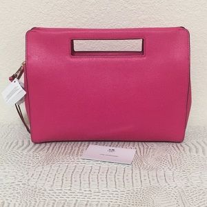 New Coach saffiano leather pocket clutch handbag